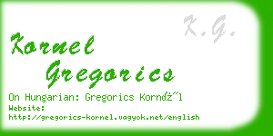 kornel gregorics business card